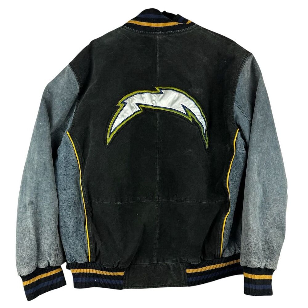 Vintage San Diego Chargers Leather Suede Bomber Jacket Men's Large NFL - Picture 6 of 6